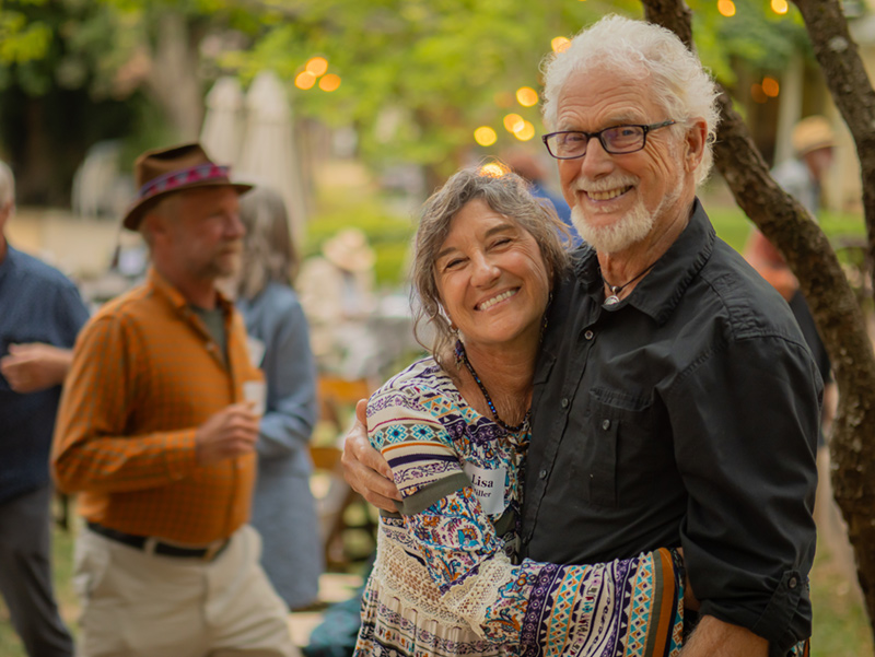 Happy couple at an outdoor event